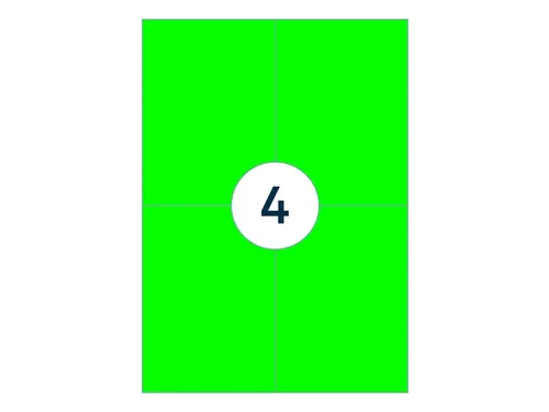Etiket Rillprint 105x148mm fluorgroen 400 etiketten