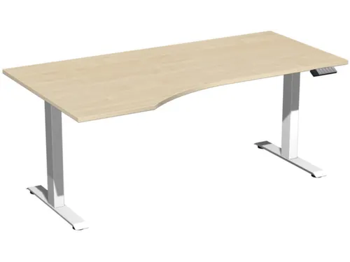 In hoogte verstelbaar bureau in vrije vorm,HxBxD 630-1280x1800x1000mm