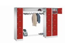 personeelsgarderobe draaigr. 1950x2550x500mm 3x5 vakken 400mm RAL3000