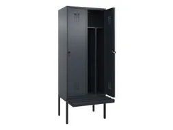 locker met bank,voor scheiding van kleding,HxBxD 2120x800x815mm,2vak