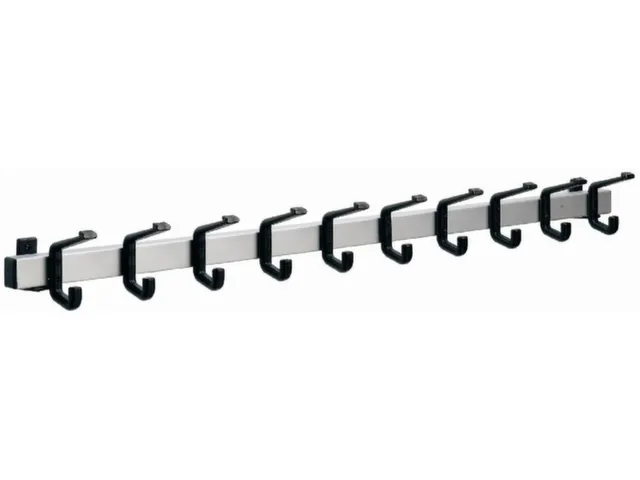 Wandkapstok L X D 1000X 120Mm 10Haken Aluminium/zwart