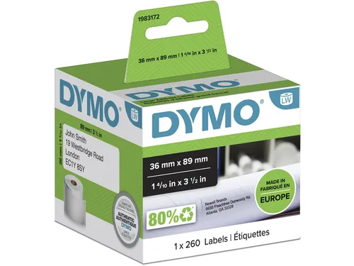 Etiket Dymo 99831 labelwriter 36x89mm adreslabel 260stuks 1983172