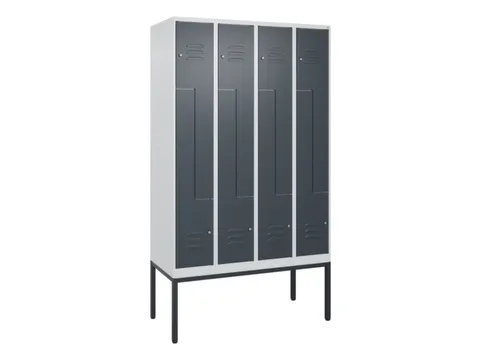 Z-garderobekast,HxBxD 2120x1200x500mm,vak B 150/300mm,cil.-slot