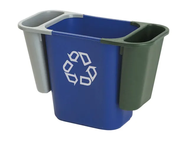 Corbeille Rubbermaid Recycling Medium 26L bleu