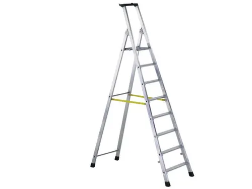Boktrap Aluminium H 1 70m L 2 49m 8treden Platform Spreidbeveiliging