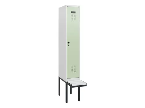 locker met bank,HxBxD 1950x300x815mm,1vak,vak B 300mm,draaigrendel