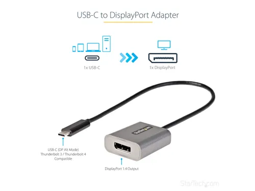 USB C naar DisplayPort Adapter - 8K/4K 60Hz USB-C naar DisplayPort 1.4