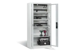 acculaadkast,HxBxD 1950x930x500mm,15stekkerdozen 230 V,ventilator