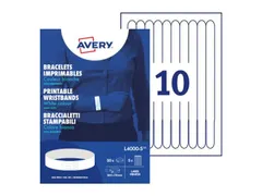 Avery L4000-5 Bedrukbare Polsbandjes 18x265mm Wit 50 Stuks