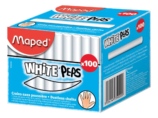 Schoolbordkrijt Maped White'Peps doos à 100 stuks wit