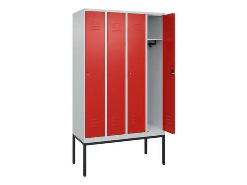 locker,HxBxD 2120x1200x500mm,4vak,vak B 300mm,cil.-slot,voetonderstel