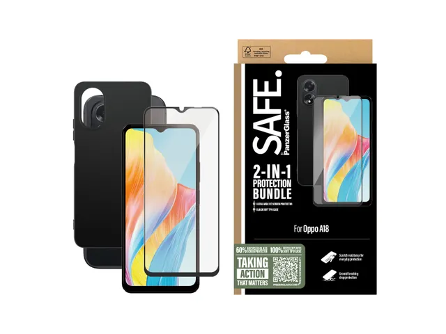 PanzerGlass SAFE. by 2-in-1 Bundle Oppo A18, OPPO, OPPO - A18, Drog