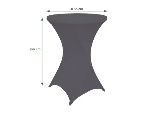 Tafelrok BRASQ voor statafel 80cm antraciet
