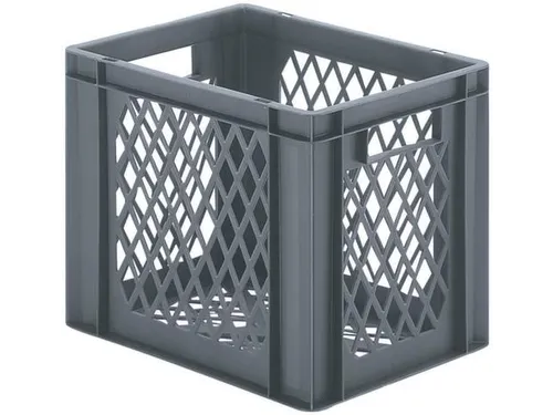 Euronorm-stapelbak 29l 320x400x300mm Wanden/bodem Opengewerkt Grijs