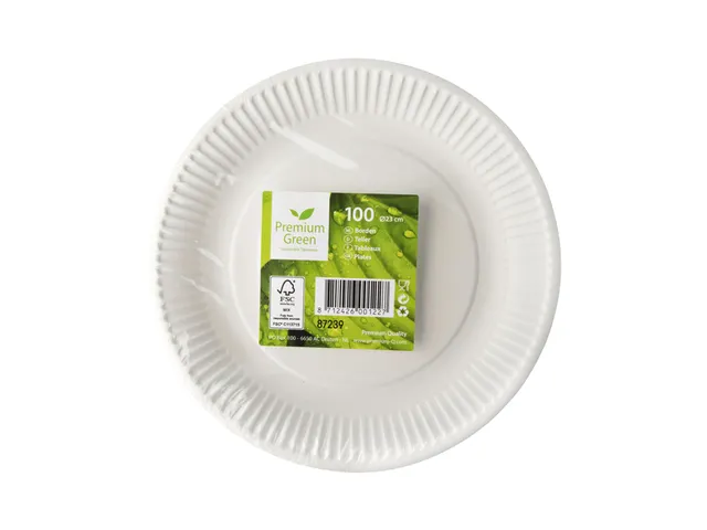 Bord IEZZY Ø230mm karton 100 stuks wit