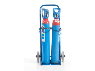 Flessenkar,draagverm. 100kg,2x10l fles,m. ketting,RAL5010,TPE-banden - 12
