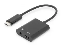 DIGITUS USB Type-C adapter /converter, Type-C naar USB Type-C + 3.5mm