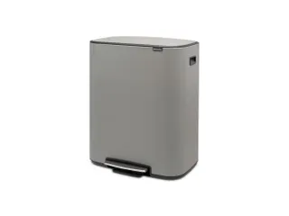 Afvalbak Bo Pedaalemmer Mat Staal 2x30 Liter Mineral Concrete Grijs - 3