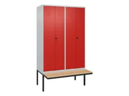 PBM-locker met bank,HxBxD 2120x1200x815mm,4vak,vak B 300mm