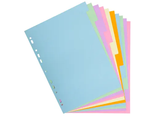 Tabblad karton 180g Forever 10-delig A4 Pastel Assorti