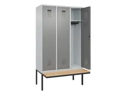 locker met bank,HxBxD 2120x1200x815mm,3vak,vak B 400mm,cilinderslot