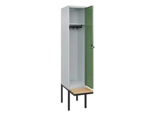 locker met bank,HxBxD 2120x400x815mm,1vak,vak B 400mm,draaigrendel