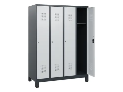 schoollocker,HxBxD 1630x1200x500mm,4vak,vak B 300mm,cil.-slot,voeten