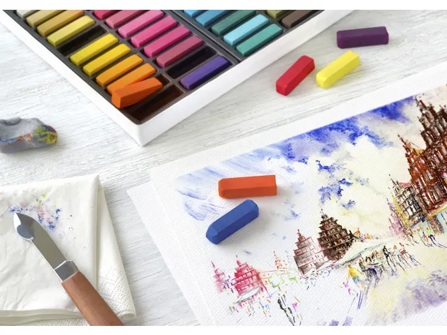 Pastelkrijt Faber-Castell halve lengte etui à 24 stuks