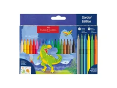 Viltstift FC Dino 18x stand. Kleur+3x metallic kleur+ 3x neon kleur in