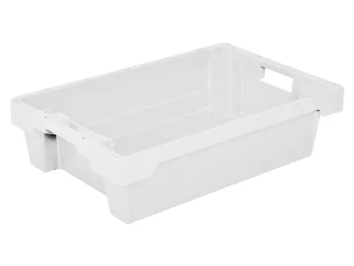 Euronorm Draaistapelbak 150x600x400mm Wanden/bodem Gesl. Wit 25l