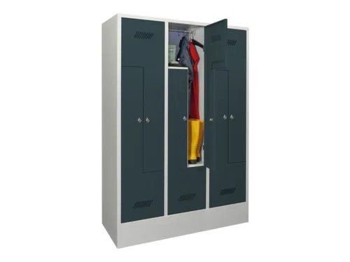 Z-garderobekast,HxBxD 1850x1200x500mm,RAL7035,front RAL7016