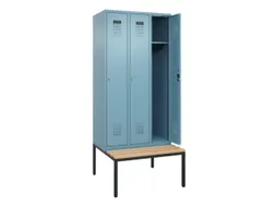 locker met bank,HxBxD 2120x900x815mm,3vak,vak B 300mm,cilinderslot