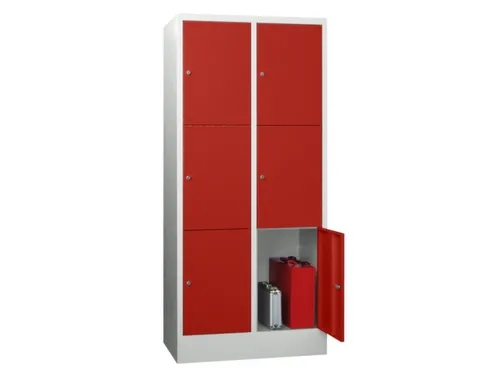 lockerkast,HxBxD 1850x800x500mm,2x3vakken,RAL7035,front RAL3000