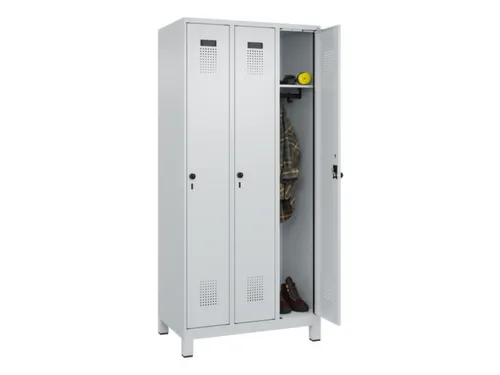 locker,HxBxD 1950x900x500mm,3vak,vak B 300mm,draaigrendel,voeten