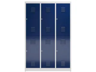 Dubbeldekse garderobekast 1800x1185x500mm 3x2vak 400mm RAL7035 RAL5010 - 2