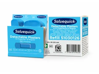 Salvequick Blauw Detectable Pleisters Vingertop/Normaal - 4