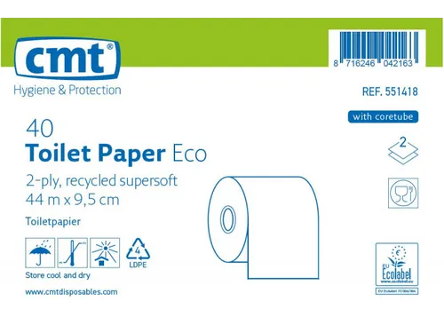 CMT Toiletpapier Supersoft Eco Recycled 2-laags 40 Rol