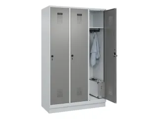 locker,HxBxD 1950x1200x500mm,3vak,vak B 400mm,draaigrendel,sokkel - 1