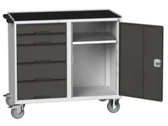 montagetafel 965x1050x550mm staalblad 5 laden kast front RAL7016