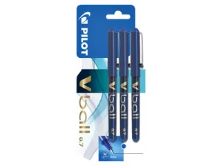 Rollerpen Pilot V-Ball 07 Medium punt Blauw Blister à 3 stuks - 1