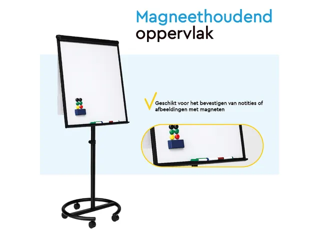 BRASQ Flipover Mobiel Deluxe 70x100cm Magnetisch Zwart met accessoires