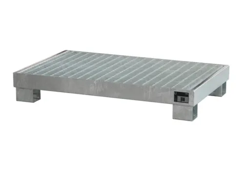 Opvangbak Staalplaat Hxbxd 205x1300x800mm 74l Rooster Verzinkt