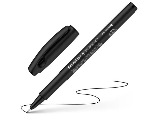 Fineliner Schneider Topliner 967 Zwart 0.4mm