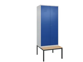 PBM-locker met bank,HxBxD 2120x800x815mm,2vak,vak B 400mm,cil.-slot - 1