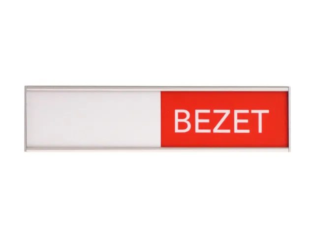 Design Schuifbord Aluminium Vrij Bezet Groen Rood 100x25mm