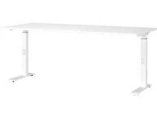 In hoogte verstelbaar bureau,HxBxD 680-910x1800x800mm,blad wit - 1