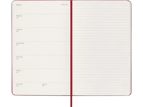 Agenda 2027 Moleskine 12M Weekly 7dag/1pagina large hc scarlet red