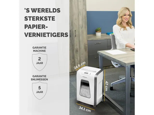 Papiervernietiger Fellowes 15C 4x40mm wit