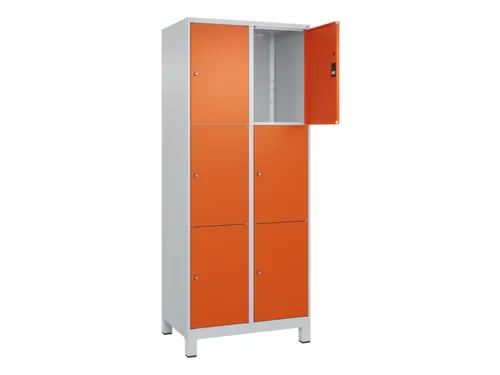 lockerkast,HxBxD 1950x800x500mm,2x3vakken,vak B 400mm,cil.-slot,voeten