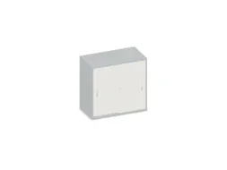 Schuifdeurkast 770x800x430mm Romp Lichtgrijs Decor Front Wit